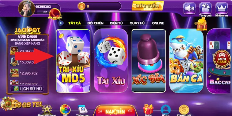 Giới thiệu sơ lược về tài xỉu md5 tại 68 game bài